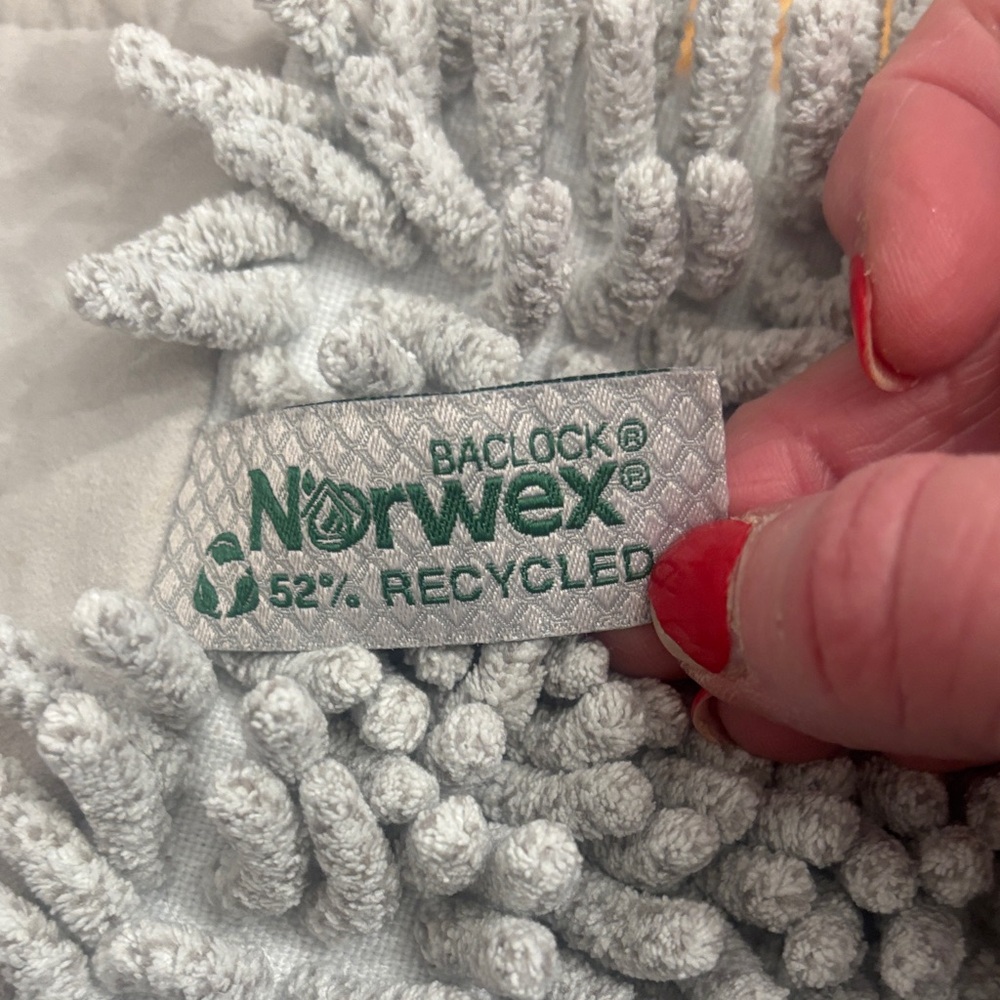 Norwex Light Gray Chenille Hand Towel with Pinecone Embroidery - Picture 5 of 5